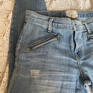 Current Elliott Silverlake Zip Trucker Jean Sz 26